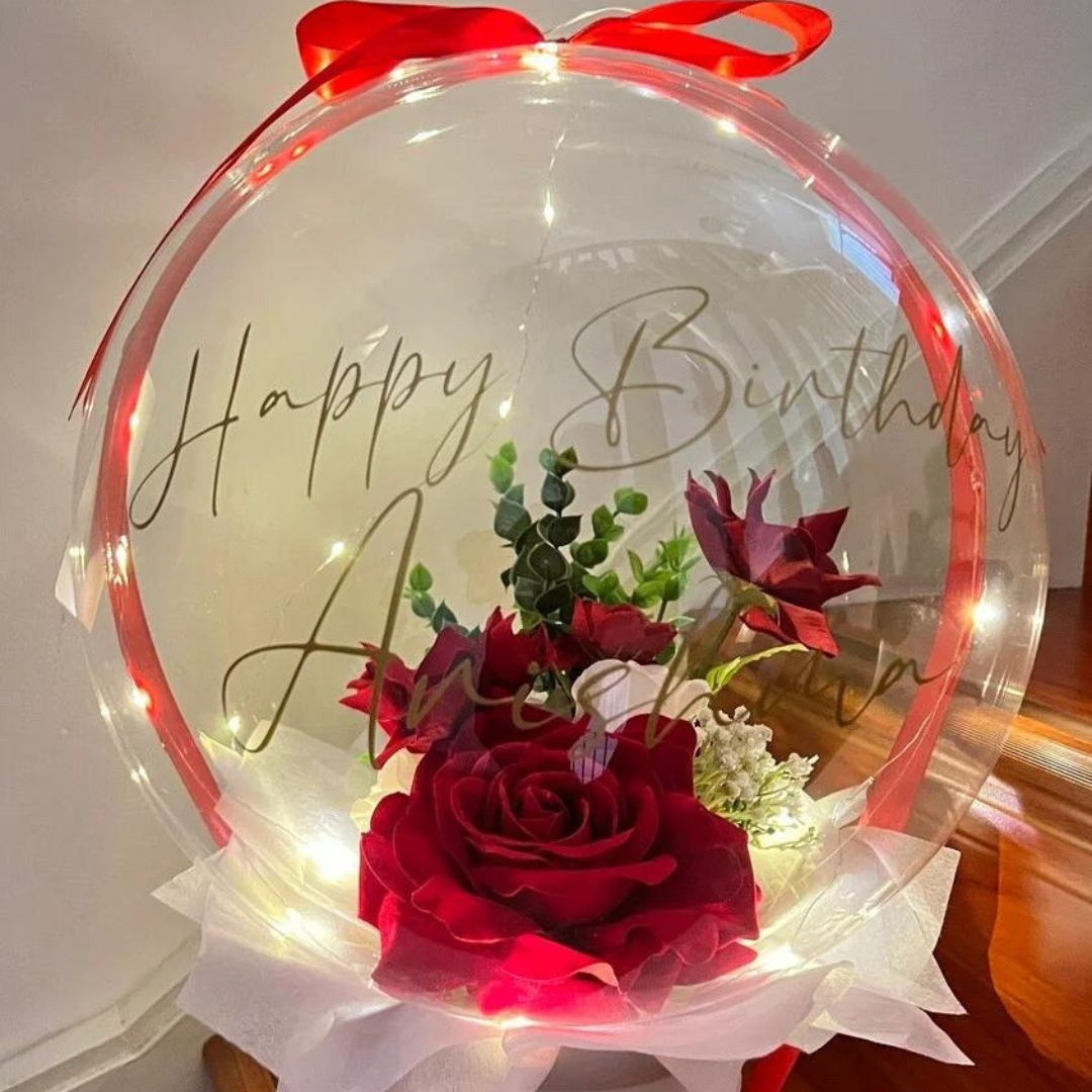 Flowers bouquets in a Balloon