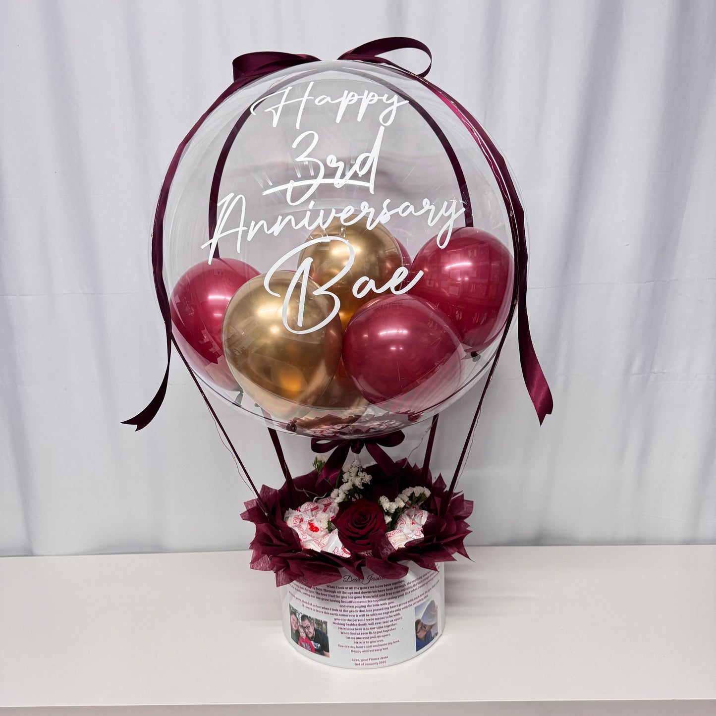 Elegant Chocolate Box Hot Air Balloon Gift Box
