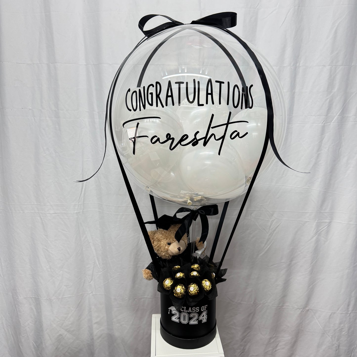 Graduation Bear and Ferrero Hot Air Balloon Gift Box