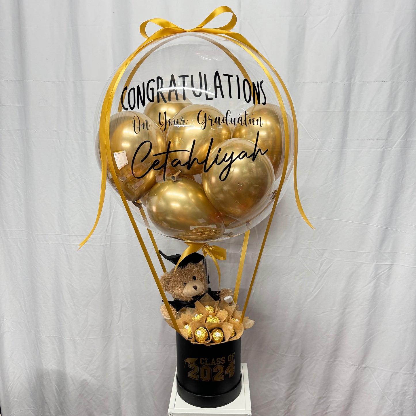 Graduation Bear and Ferrero Hot Air Balloon Gift Box