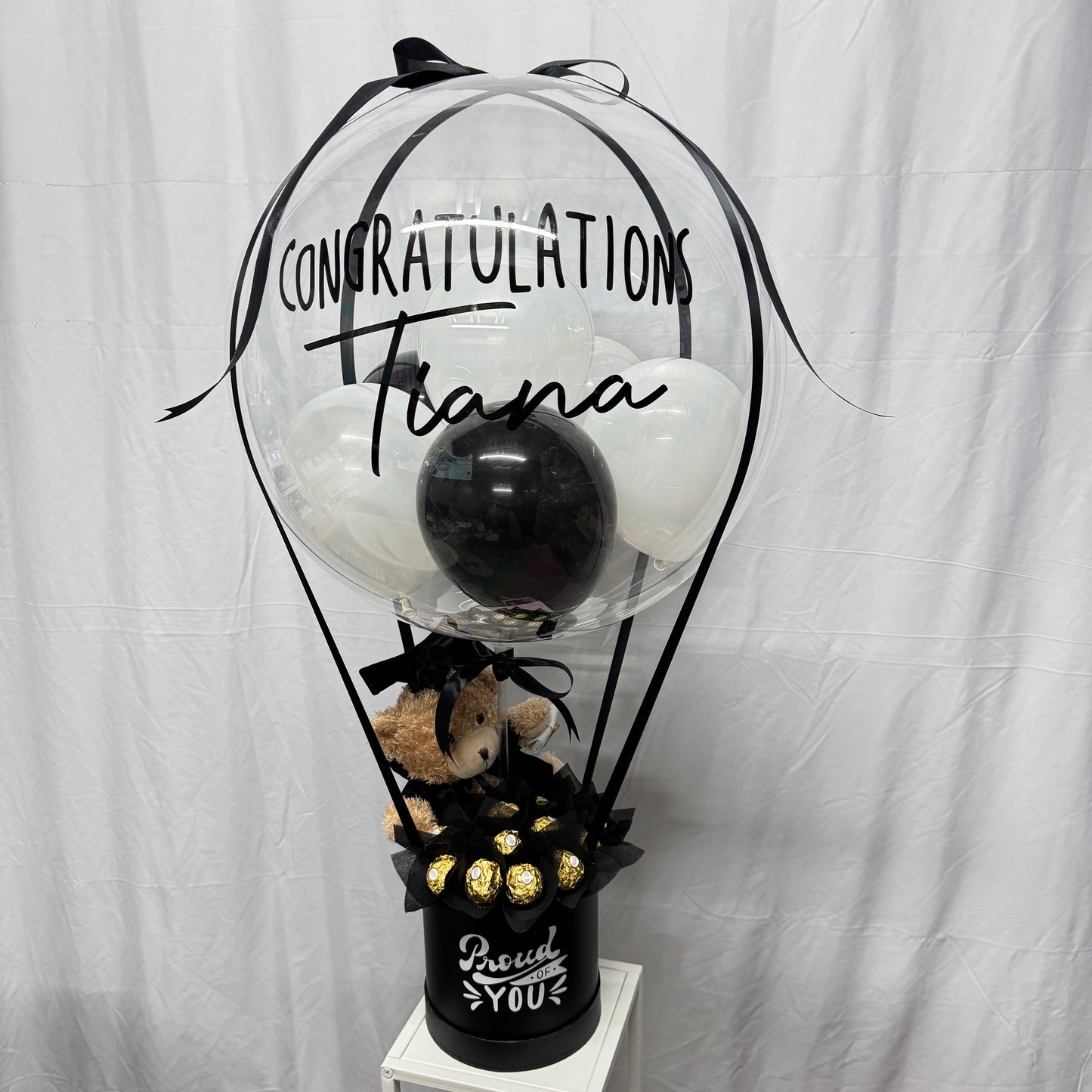 Graduation Bear and Ferrero Hot Air Balloon Gift Box