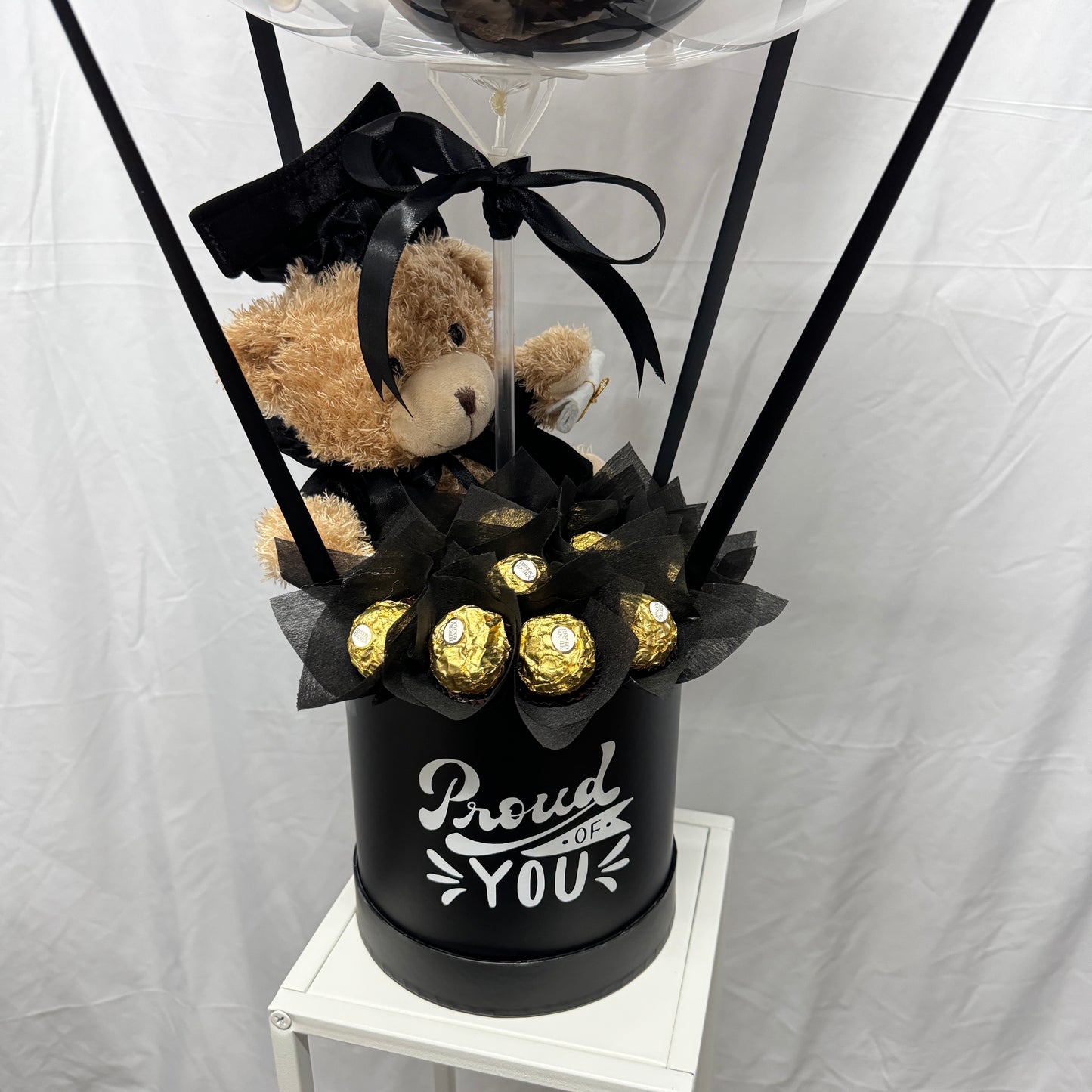 Graduation Bear and Ferrero Hot Air Balloon Gift Box
