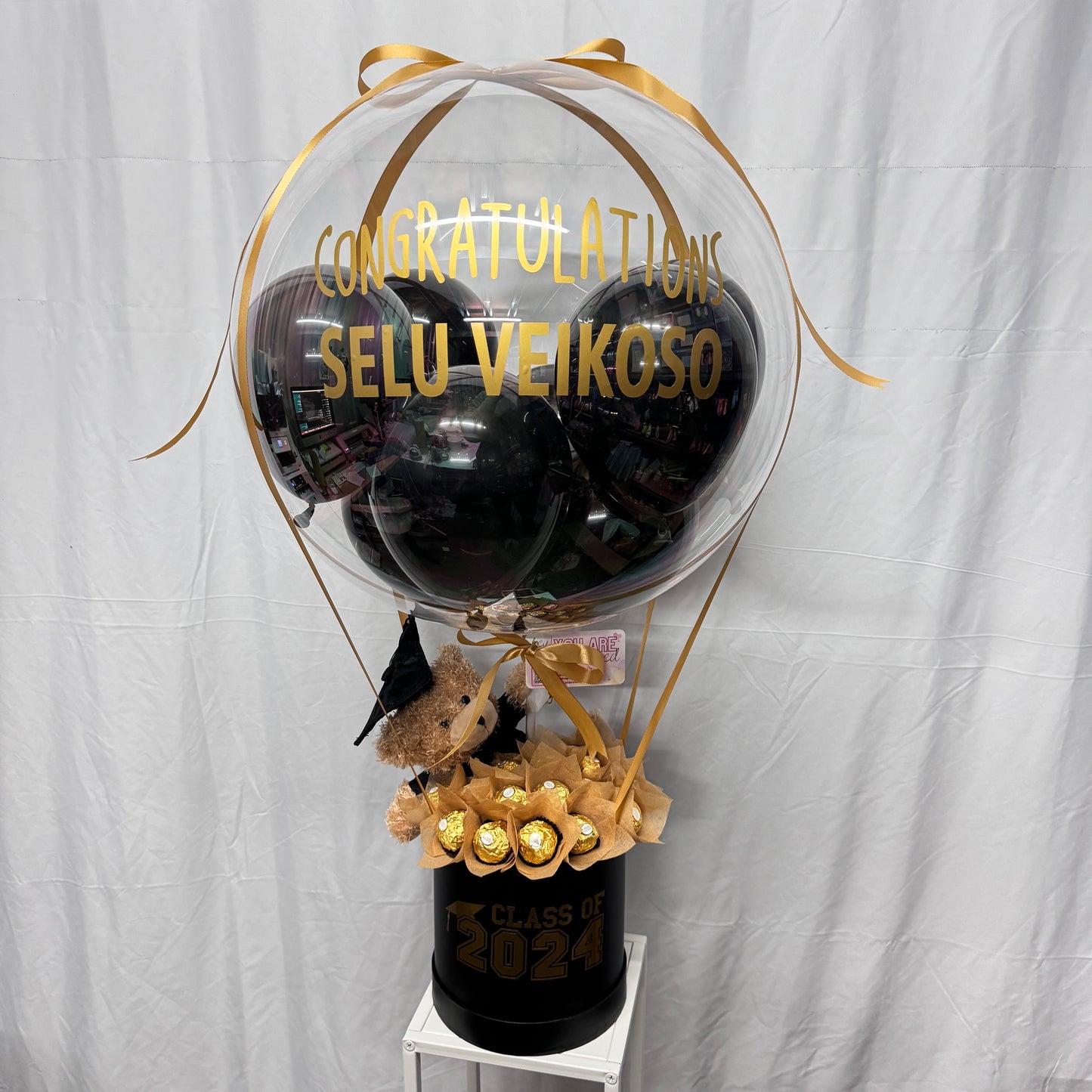 Graduation Bear and Ferrero Hot Air Balloon Gift Box