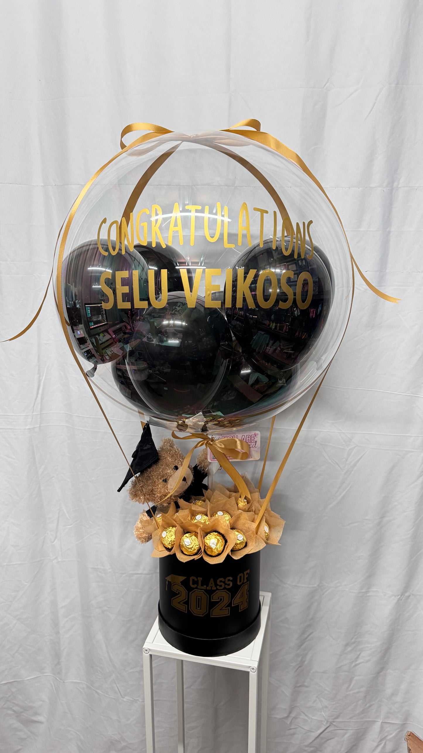 Graduation Bear and Ferrero Hot Air Balloon Gift Box
