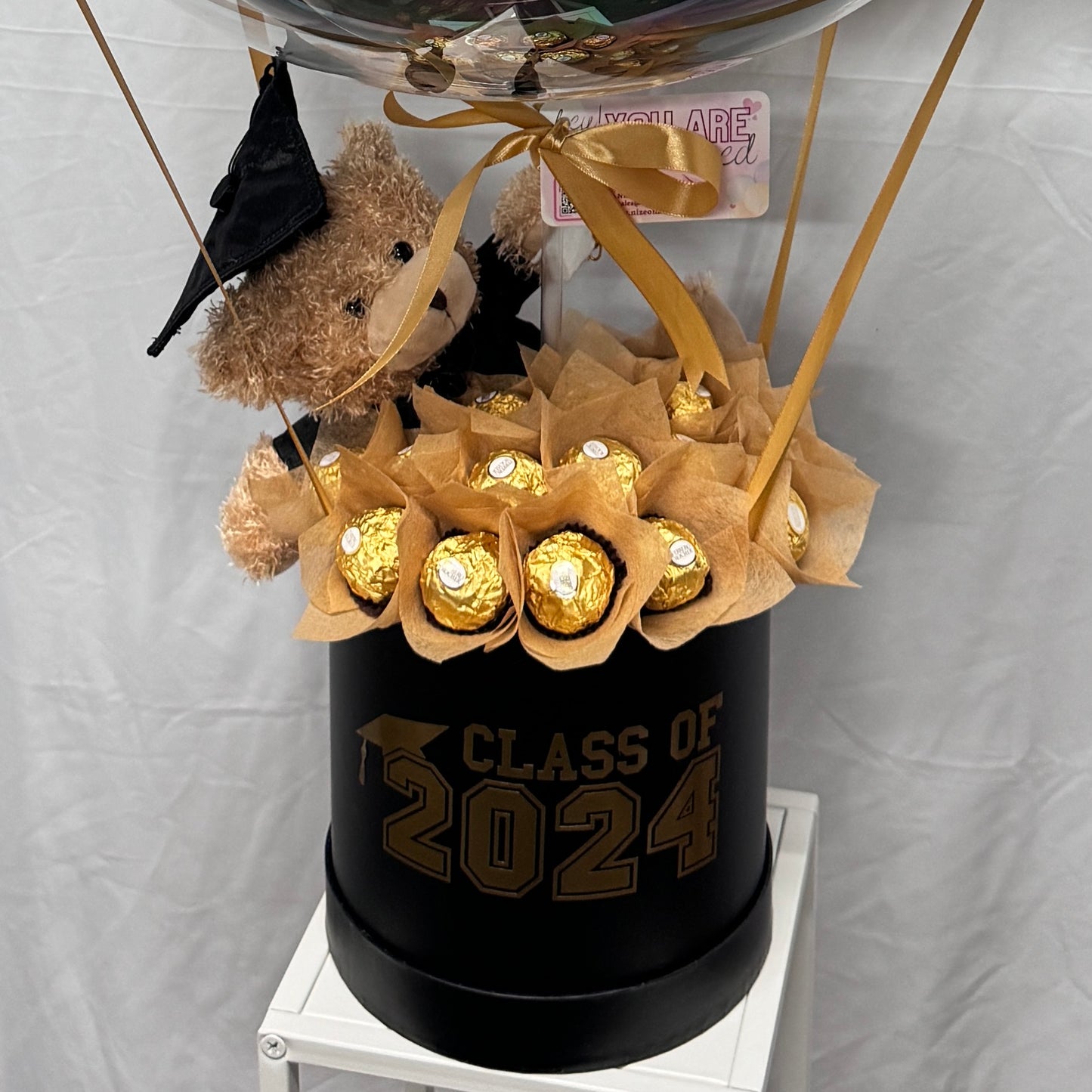 Graduation Bear and Ferrero Hot Air Balloon Gift Box