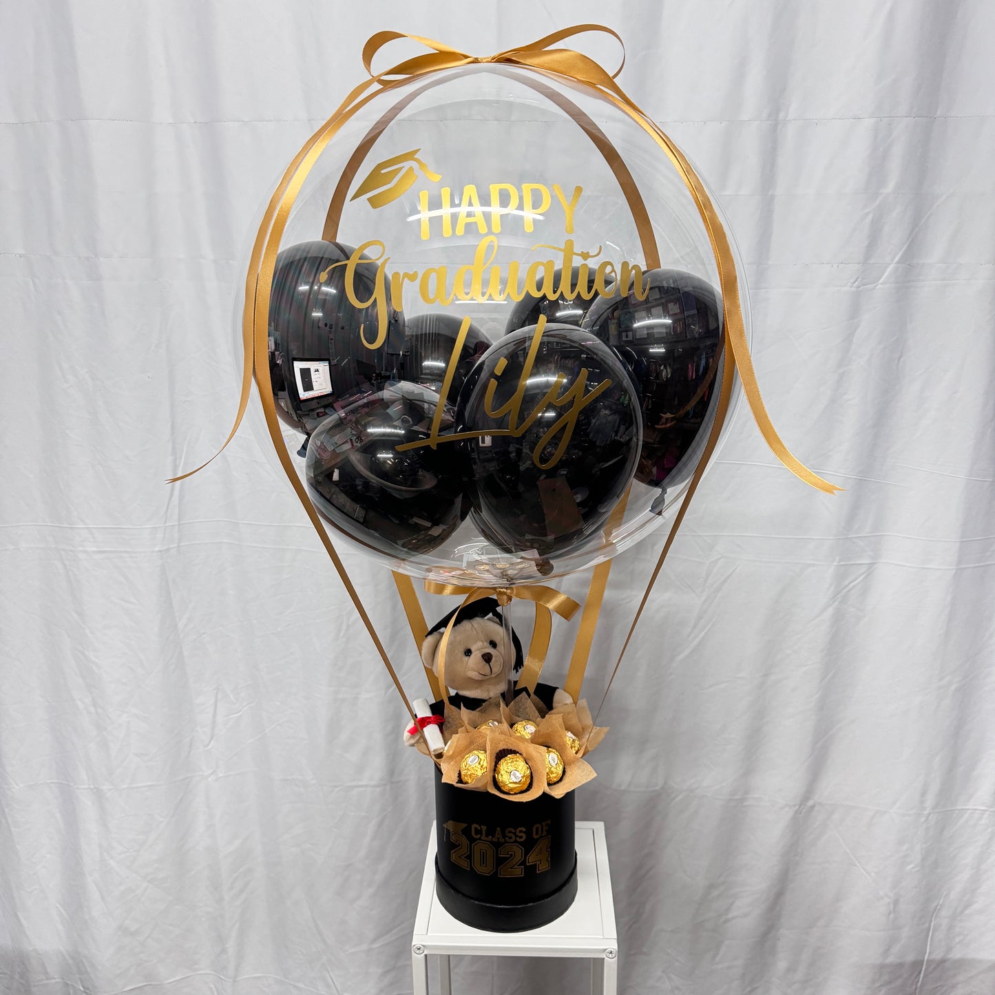 Graduation Bear and Ferrero Hot Air Balloon Gift Box
