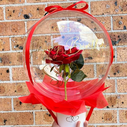 Single Rose Bubble Balloon
