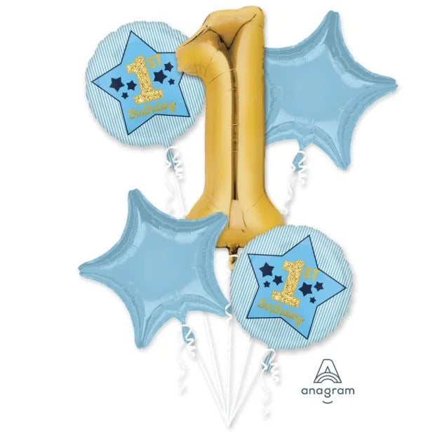 Blue First Birthday Balloon Bouquets